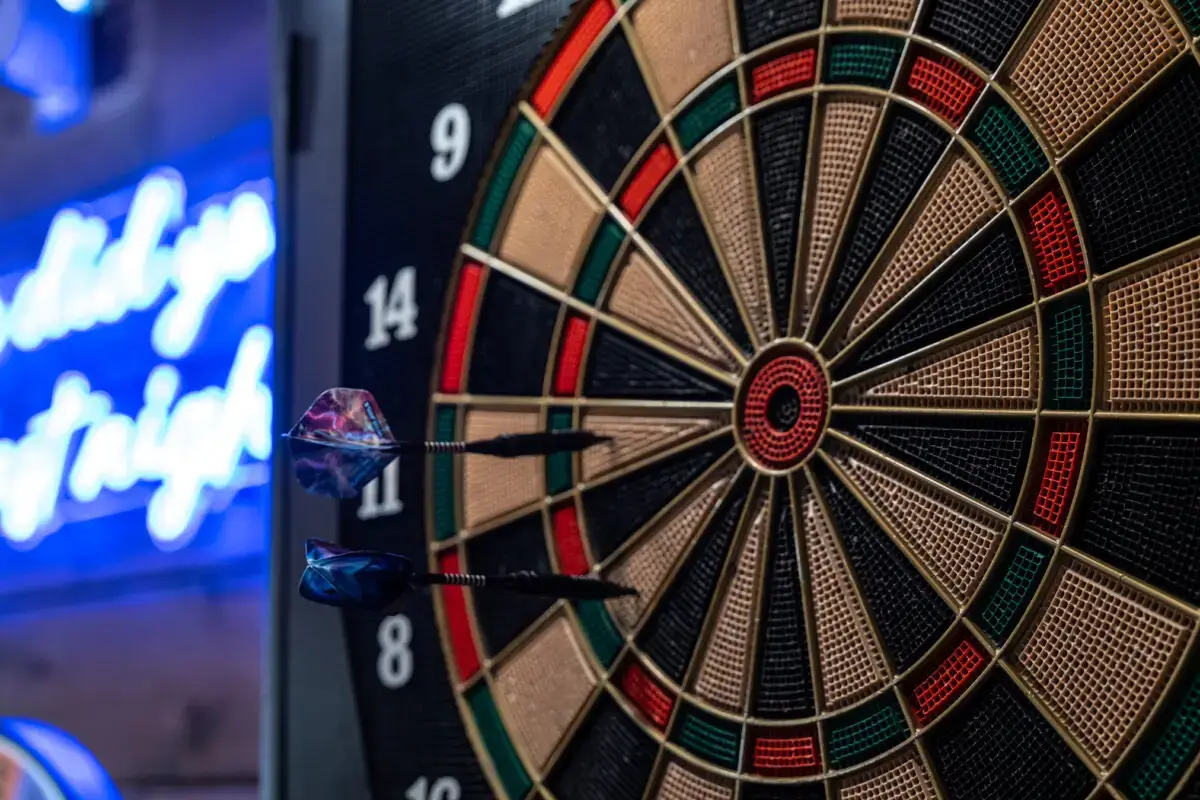 Dartboard in the game room