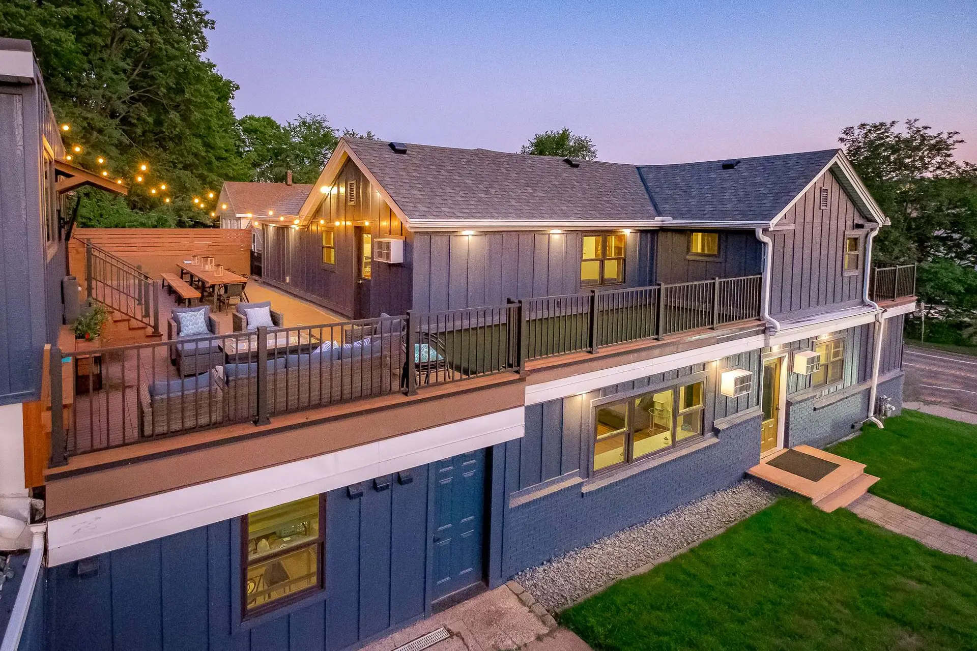 The Cove Guest House at dusk