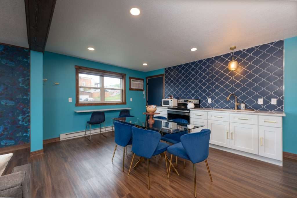 Dining table and full kitchen